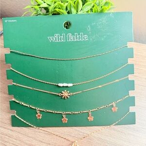 Wild Fable Gold and Silver Women's Necklace Set